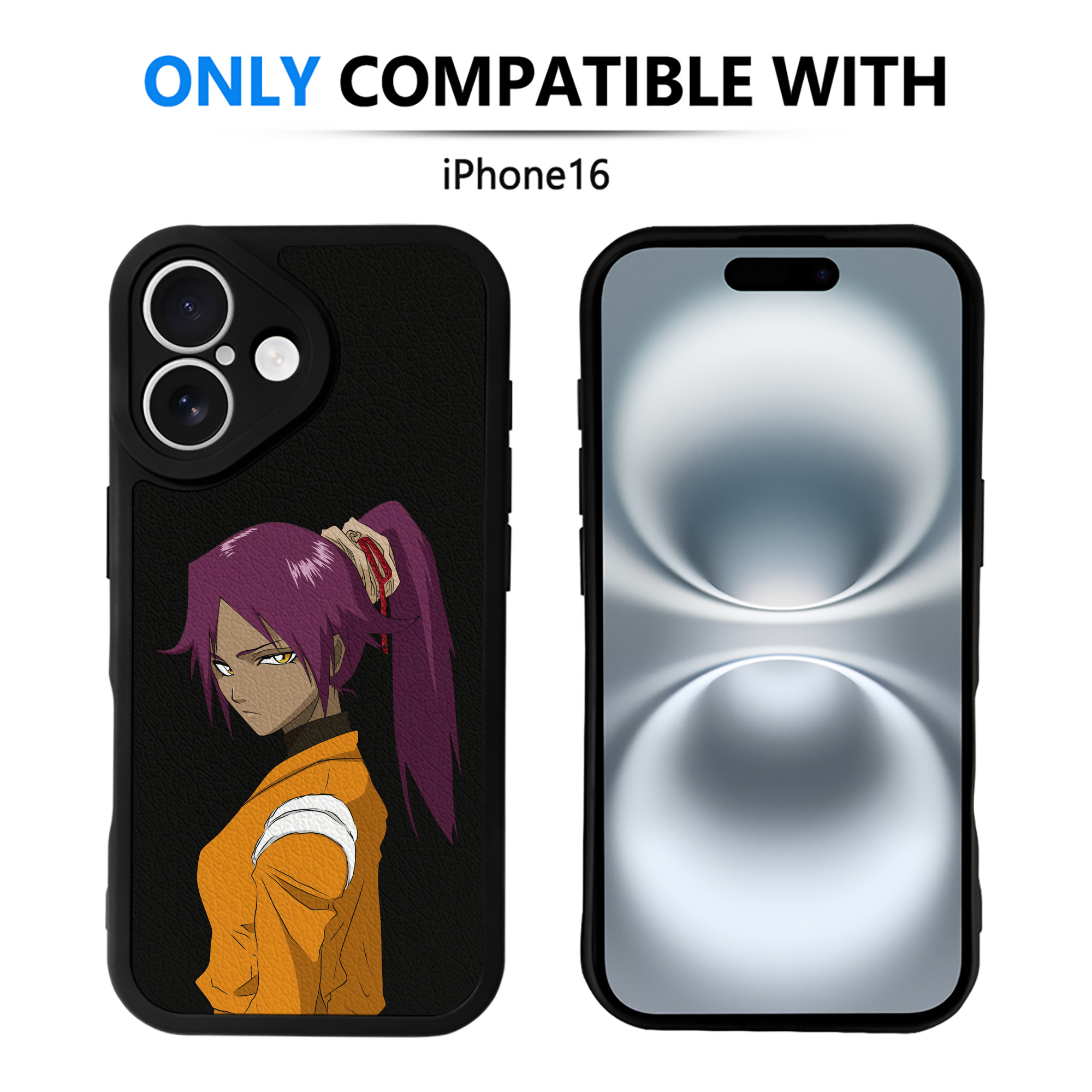 （画像用） ブリーチ 四楓院 夜一（しほういん よるいち） BLEACH Shihouin Yoruichi 【iPhone 16シリーズ対応】シリコンスマホケース（レザー調） 材質：シリコン
